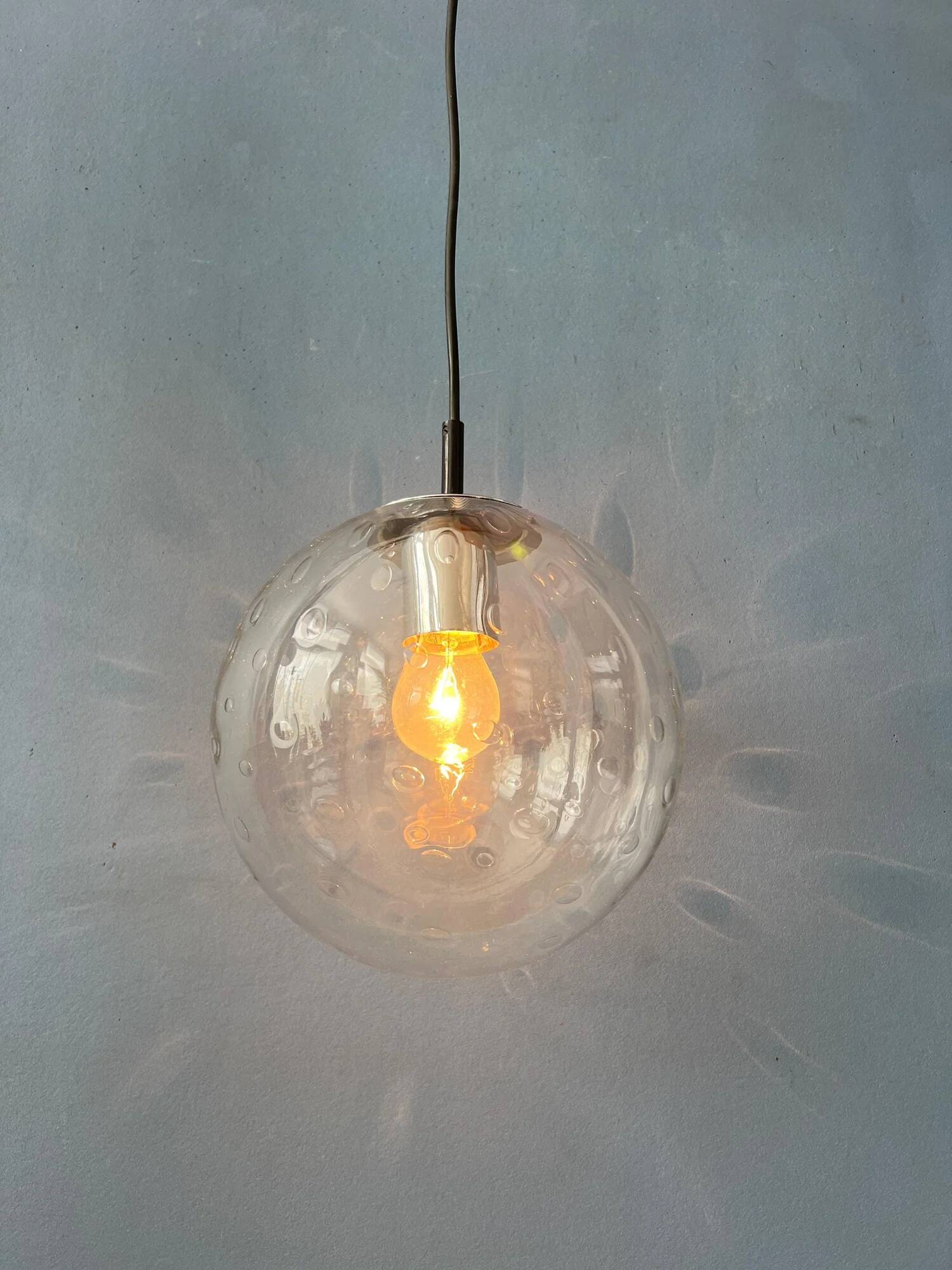 Suspension vintage en verre grainé Raak