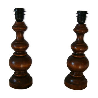 Turned wooden lamp feet