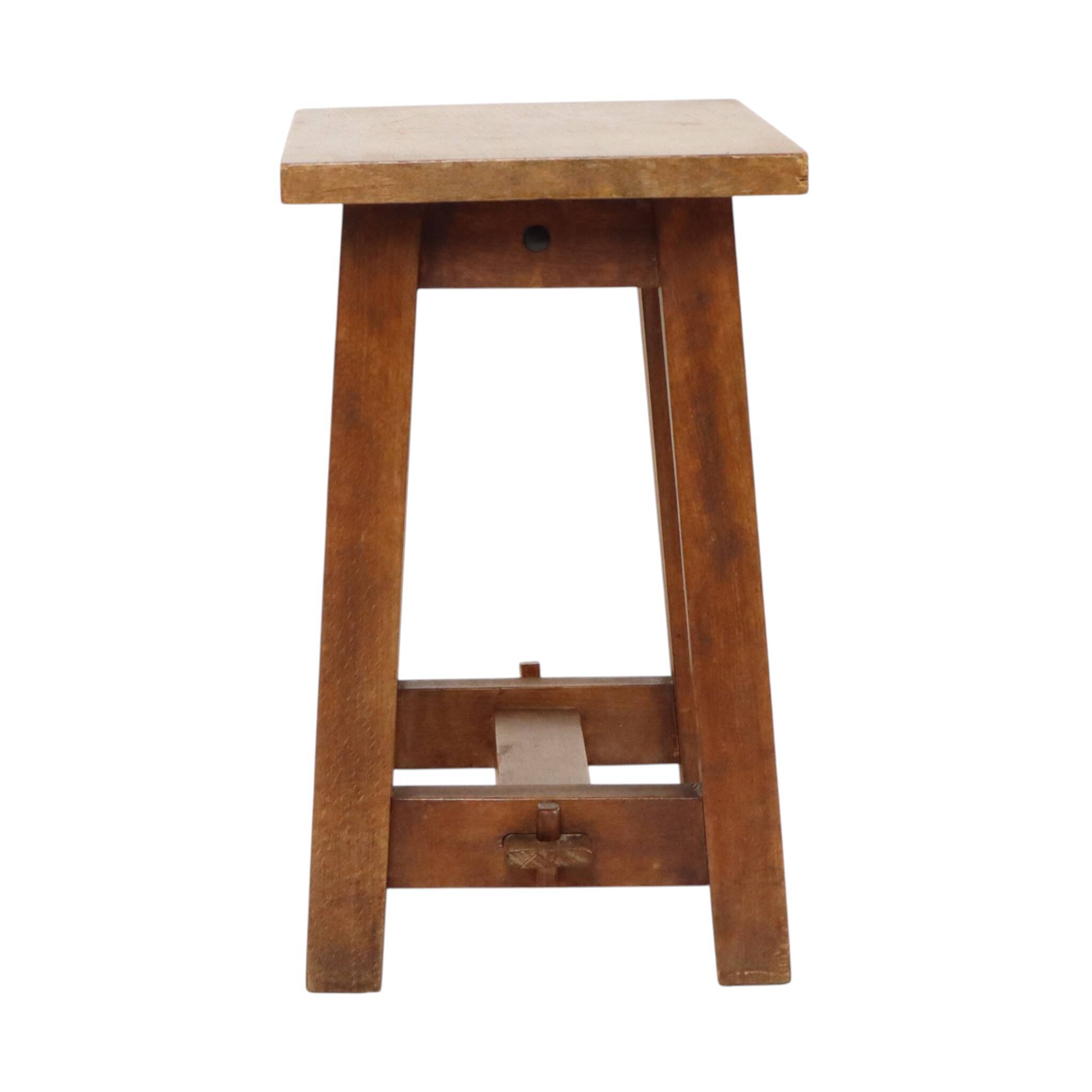 Charming Old Wooden Stool from Southern France – Rustic 1950s Style