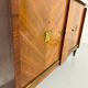 Antique art deco sideboard from the 1930s with veneered wood and bronze insert