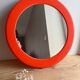 Syla vintage orange plastic round mirror