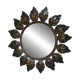 sun leaf mirror patinated iron 45cm very good general condition