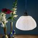 Vintage glass pendant light from Clichy in white.