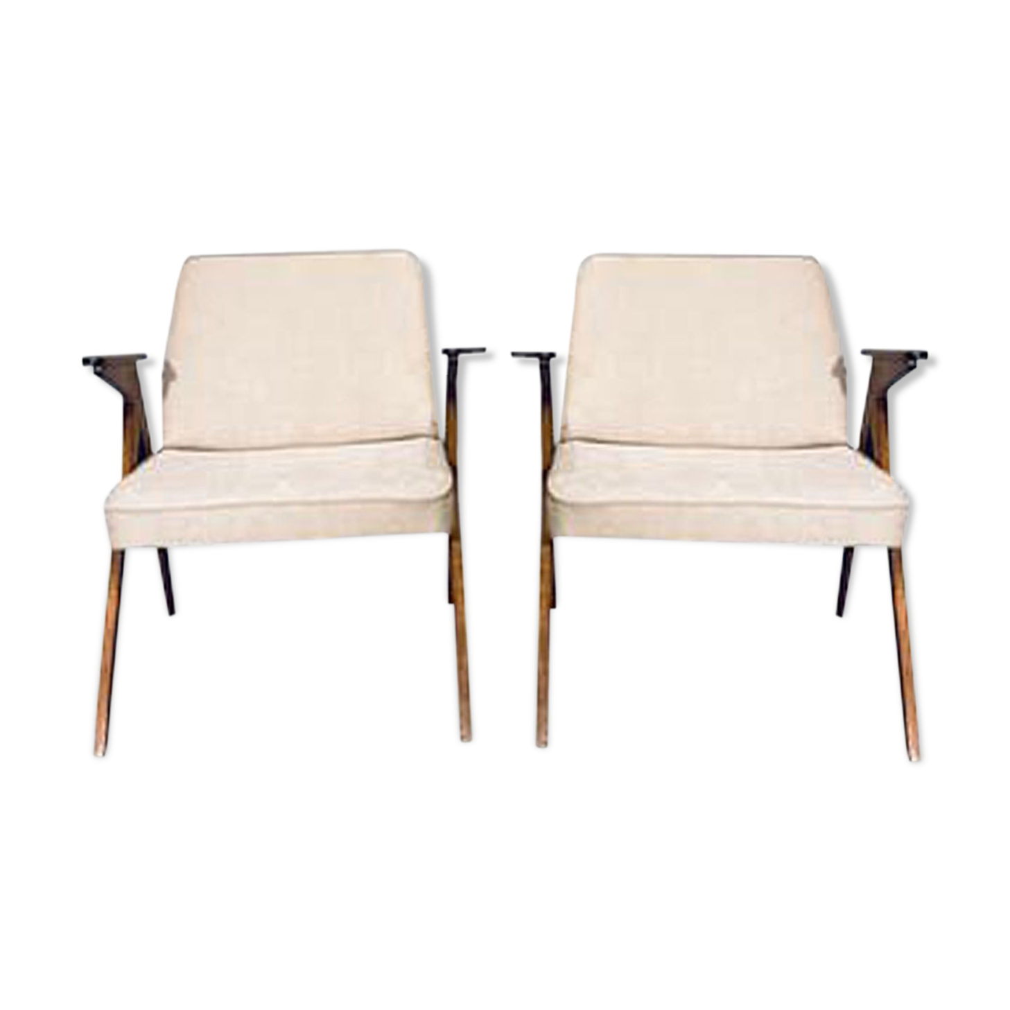 Paire de fauteuils vintage Bunny de J. Chierowski 1960