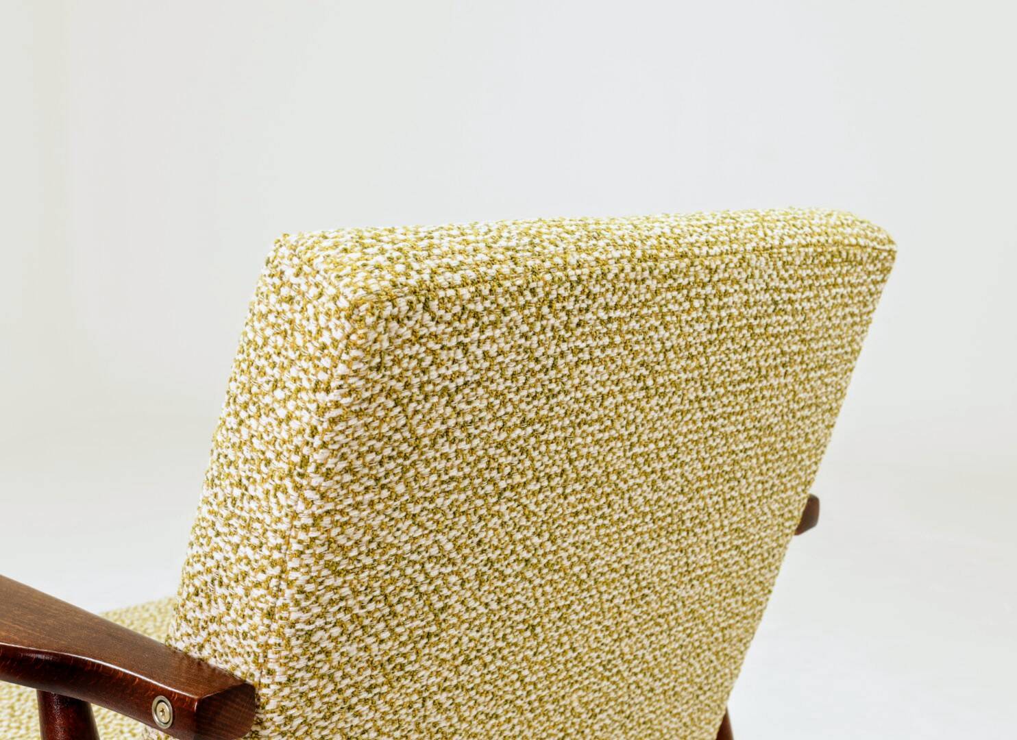 Vintage Nebula green boucle armchair 1970