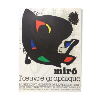Joan miro, Musée d'art moderne de la ville de paris, 1974. original poster edited in lithography