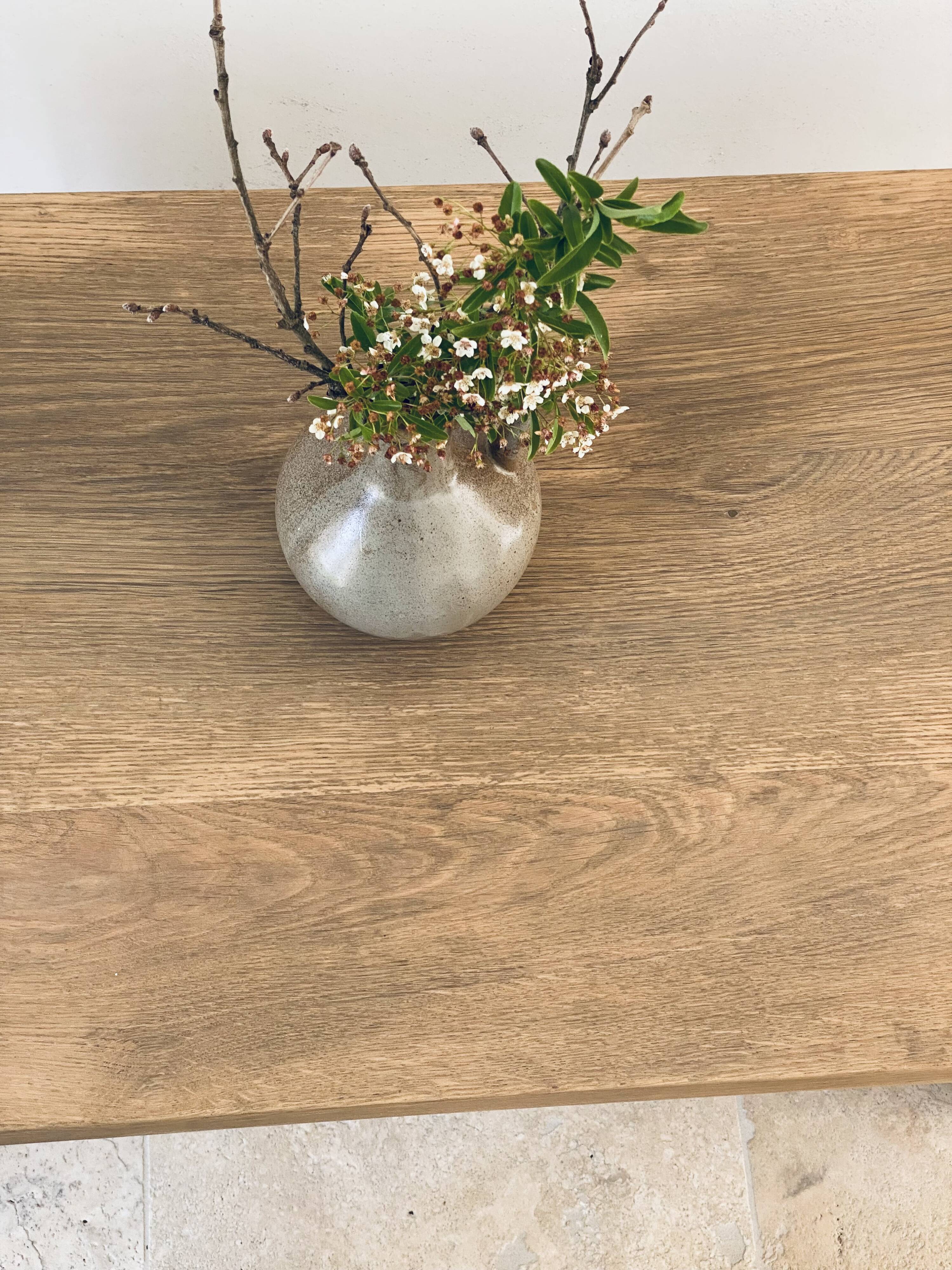Brutalist coffee table in solid oak