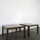 Pair of glossy brown lacquered side tables