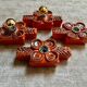 Set of 4 wall sconces in ceramic by Traudl Brunnquell, model 4320, West Germany, 1970s, Fat Lava.