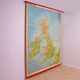 Vintage school maps of the British Isles, educational wall charts, 1960s