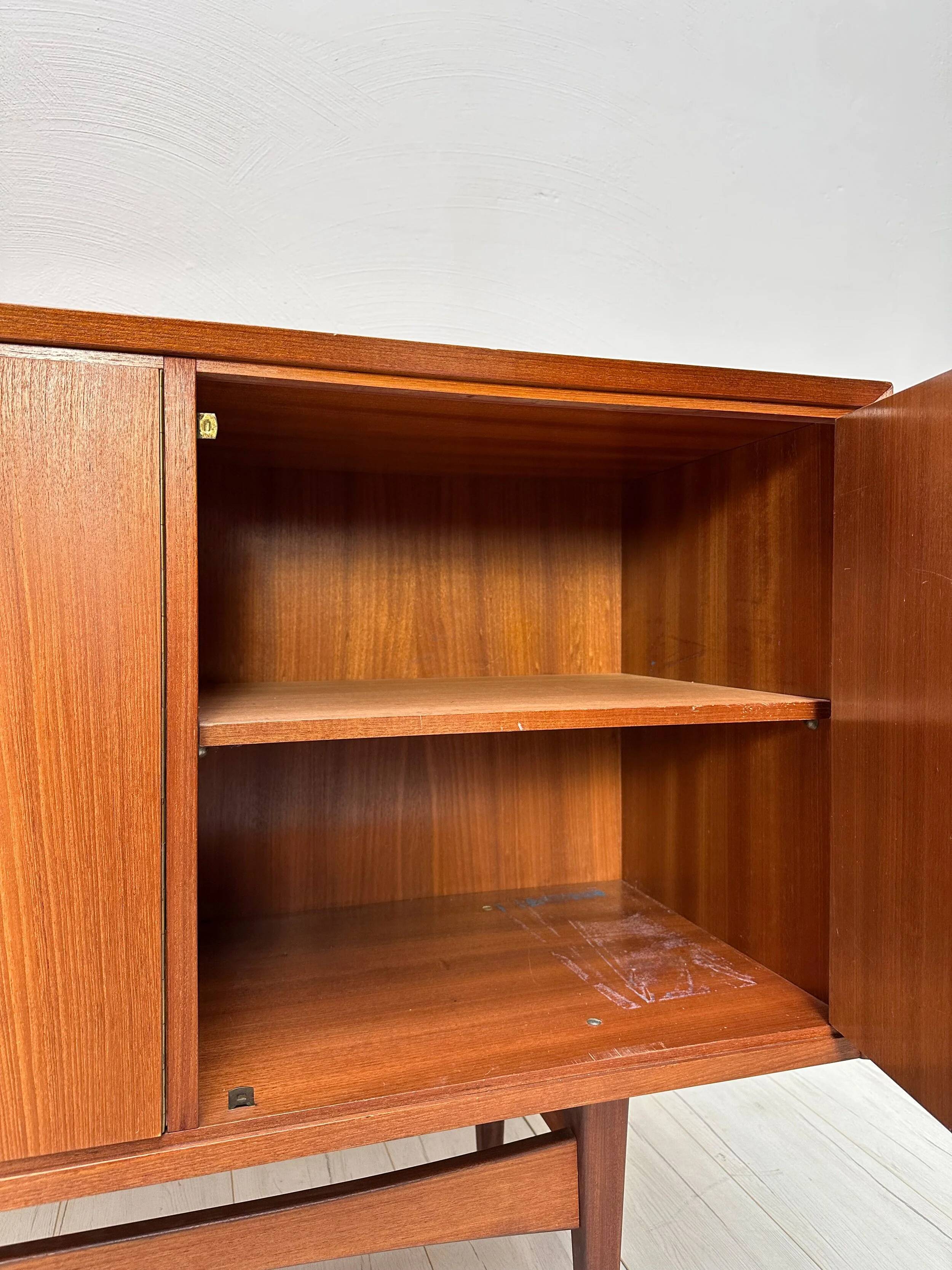 1960s Vintage Large Minimalistic Mid-Century Teak Sideboard
