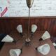 Hanging lamp 6 branches tulips vintage glass 50/60