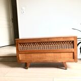Wooden toy chest and rattan