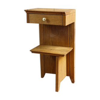 Table de chevet bout de canapé asymétrique, années 50