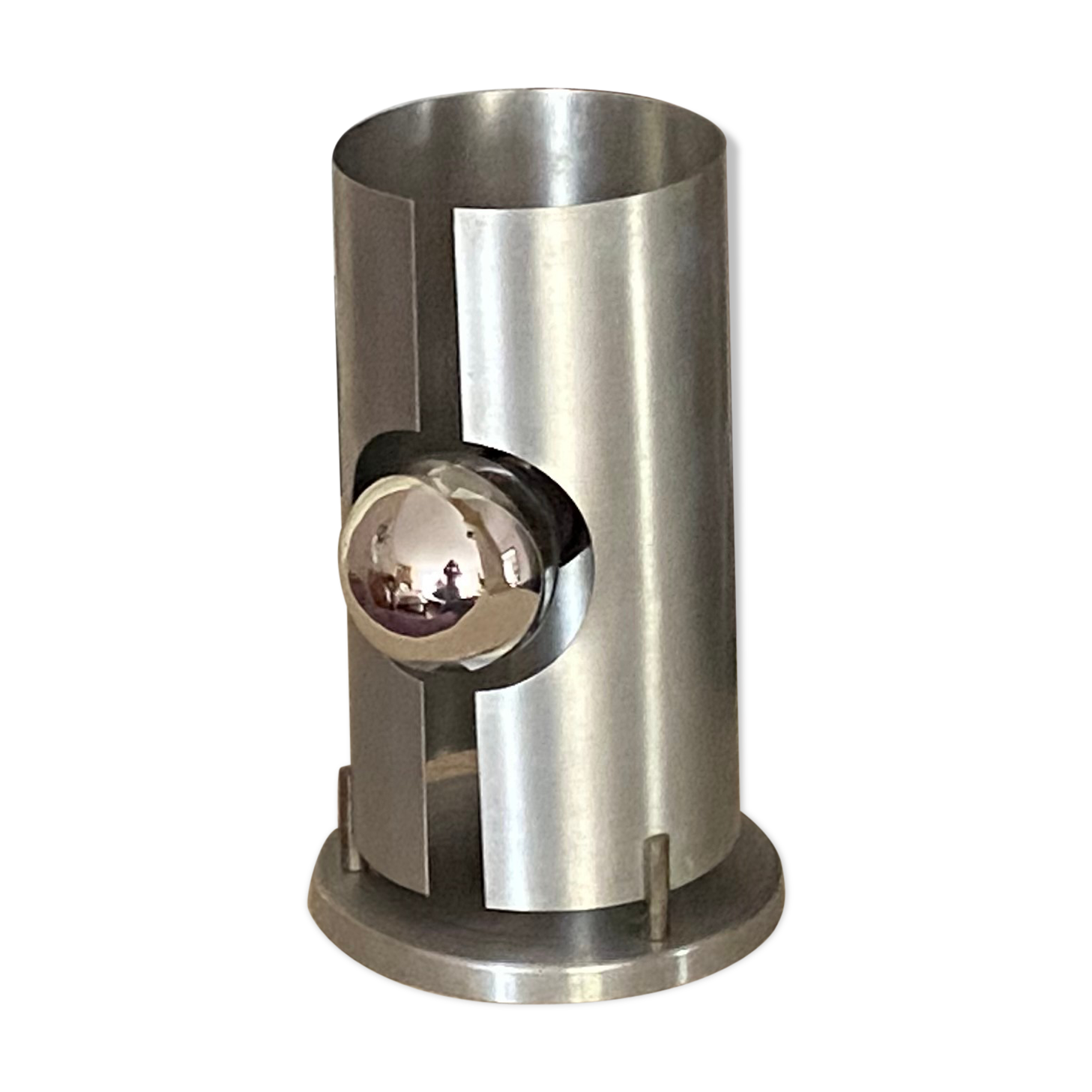 "Space age" lamp 1970 Curved aluminium.