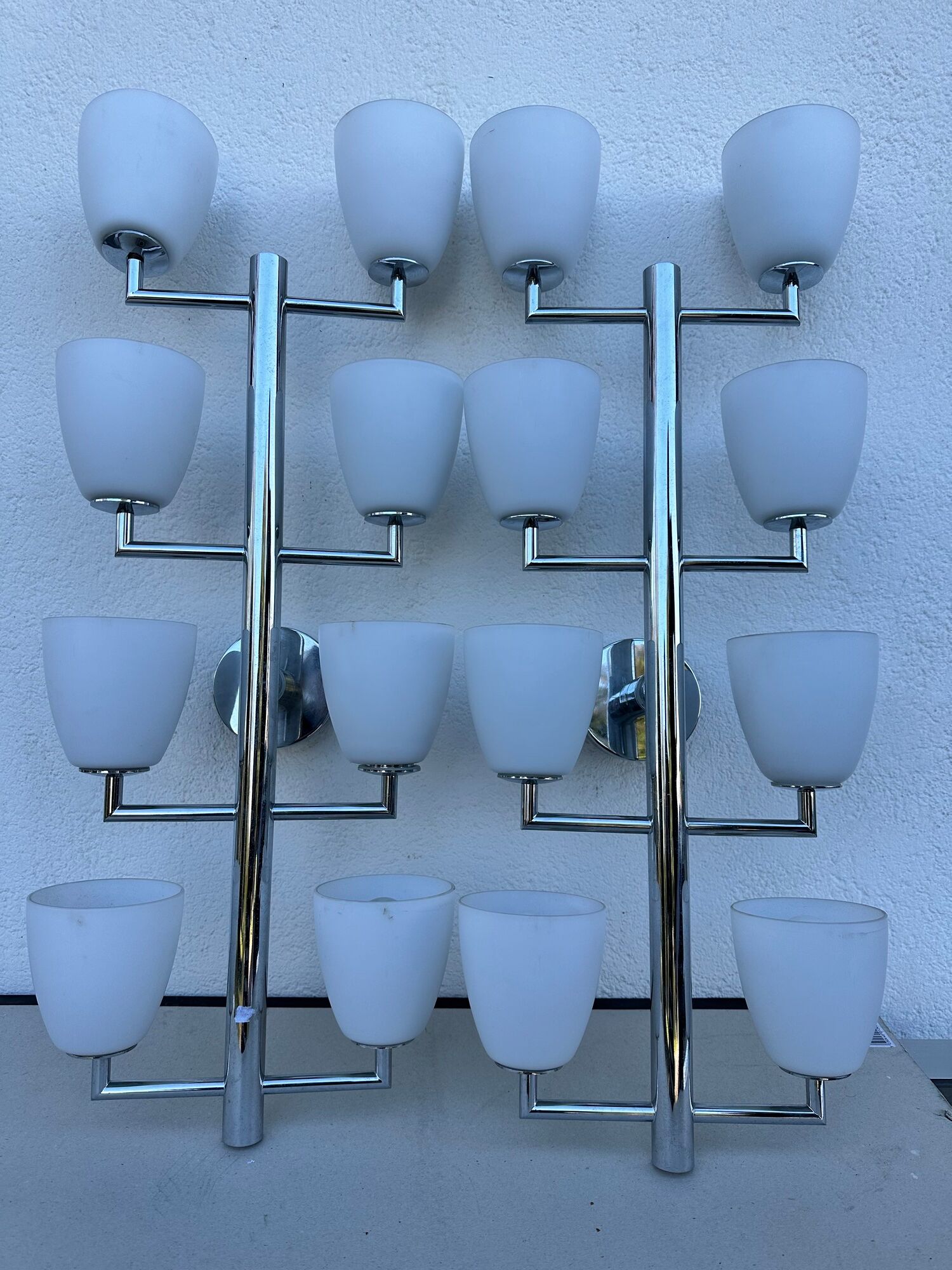 Pair of wall sconces 006/8 Fontana Arte