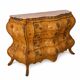 Grande commode bombée Louis XIV/Régence en loupe, bronze & marbre rose