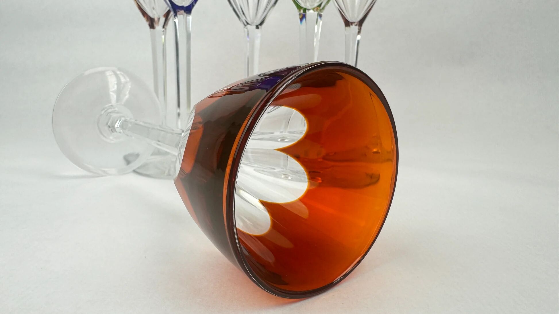 Baccarat, 6 verres Genova en cristal double couleur, 19 cm