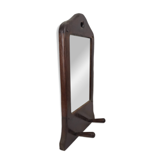 Miroir brutaliste en bois 1950