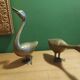 2 grands cygnes en laiton