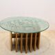 Table basse Heinz Lilienthal avec plateau en verre sculptural
