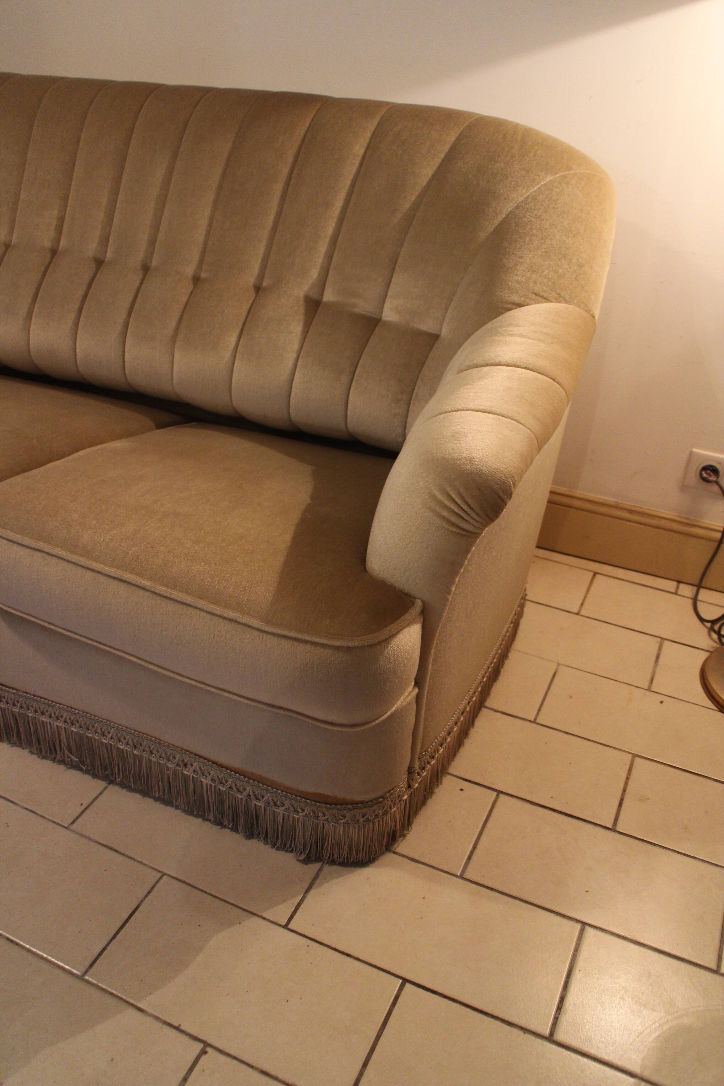 canapé convertible Himolla vintage en velours
