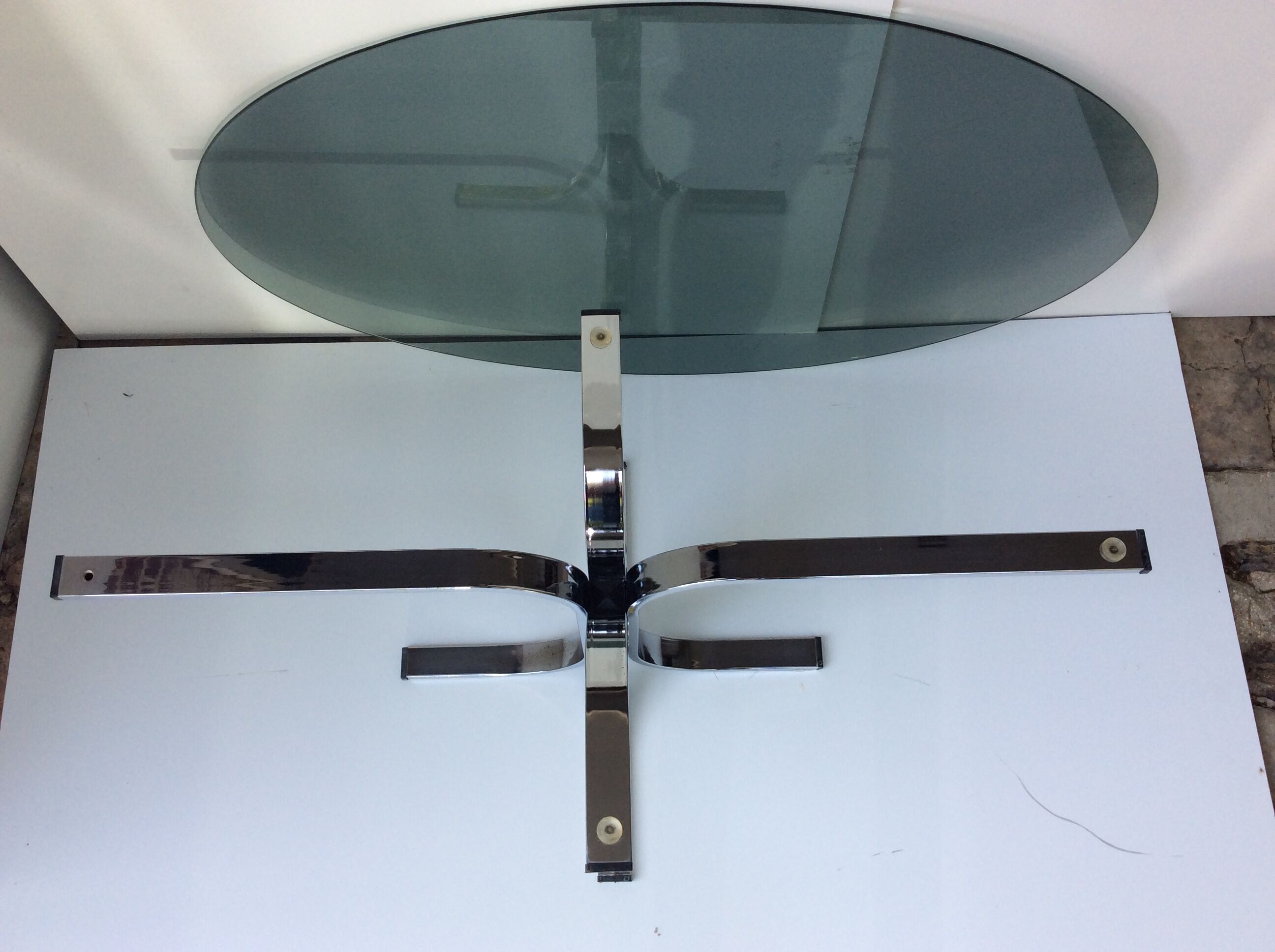 Vintage glass coffee table