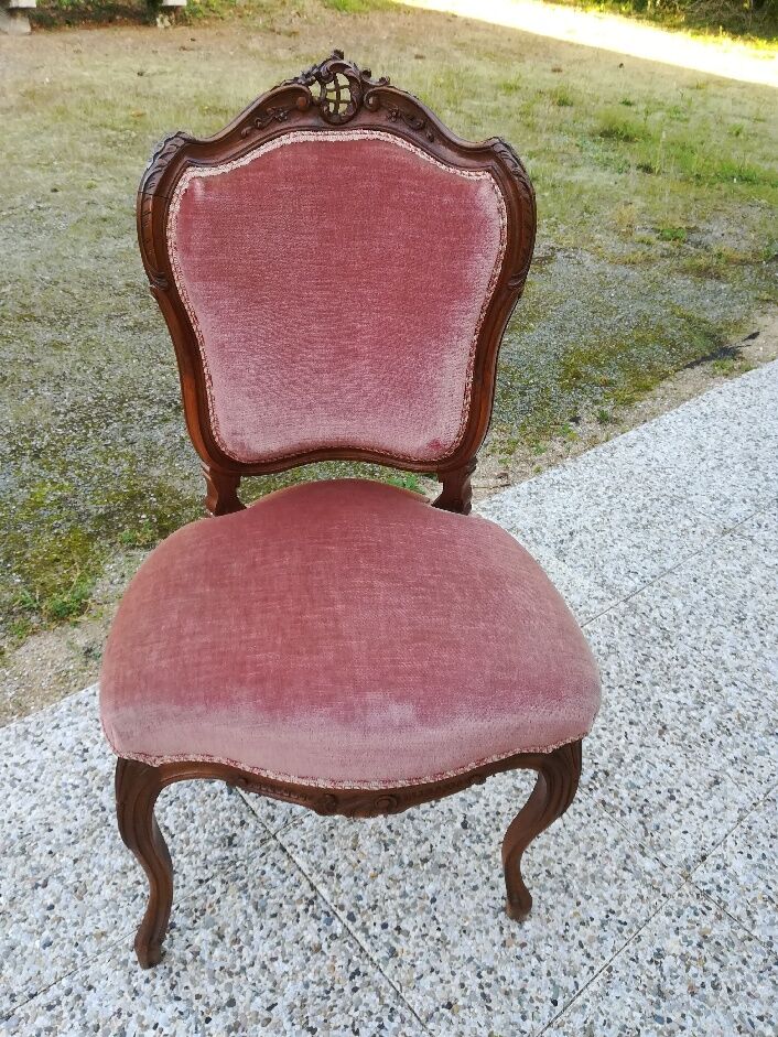 Louis Philippe style velvet chair