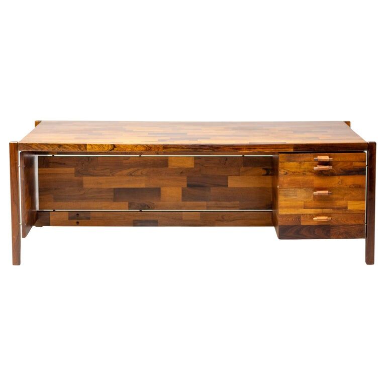 Rare large jacaranda executive desk by Jorge Zalszupin, L’Atelier São Paulo 1960
