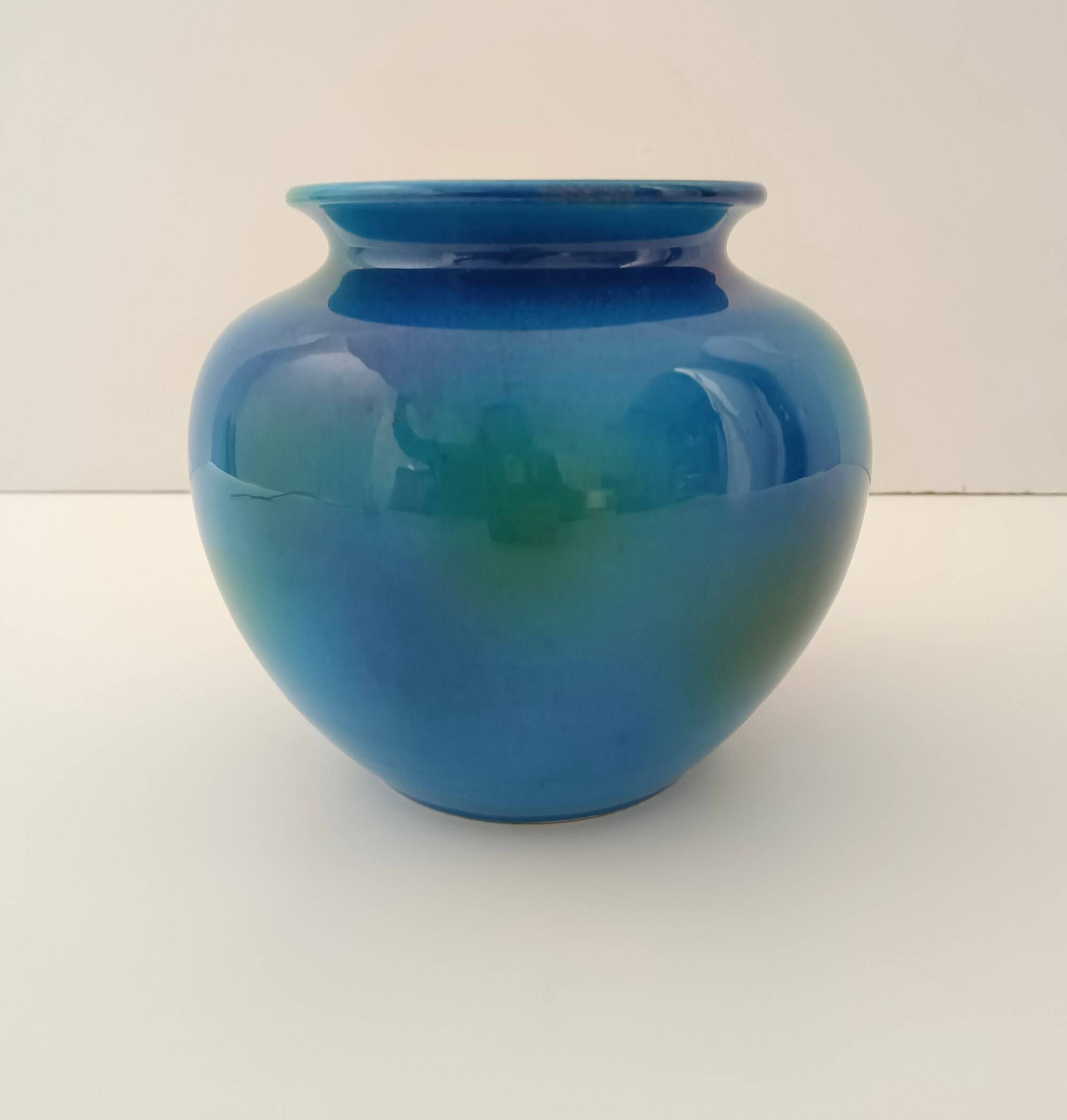 Rimini Blue Ceramic Vase by Aldo Londi for Bitossi and Italica Ars, Italy