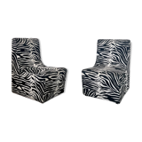 Lot 2 armchairs heating vintage zebra / design 70s