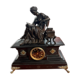 Old Napoleon III clock with bronze statuette