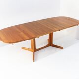 Vintage Gudme Danish oval extendable dining table solid teak 1960s