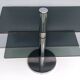 Table console en métal chromé postmoderne avec deux étagères en verre fumé, Italie