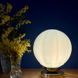 Vintage Art Deco blue opaline globe table lamp