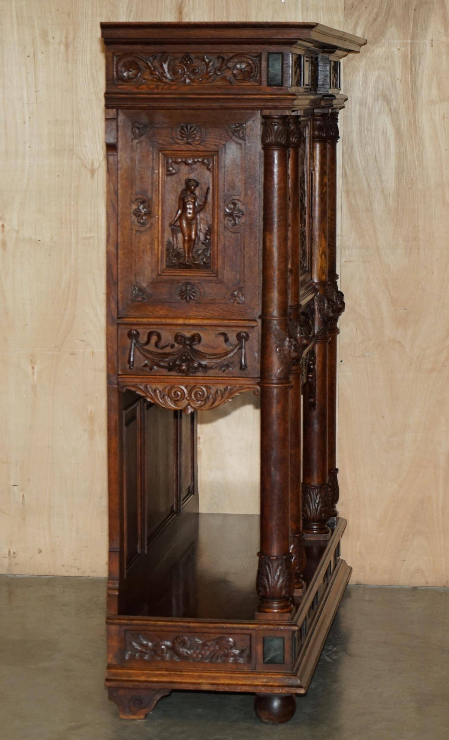 Louis XIII Revival wardrobe in walnut and marble