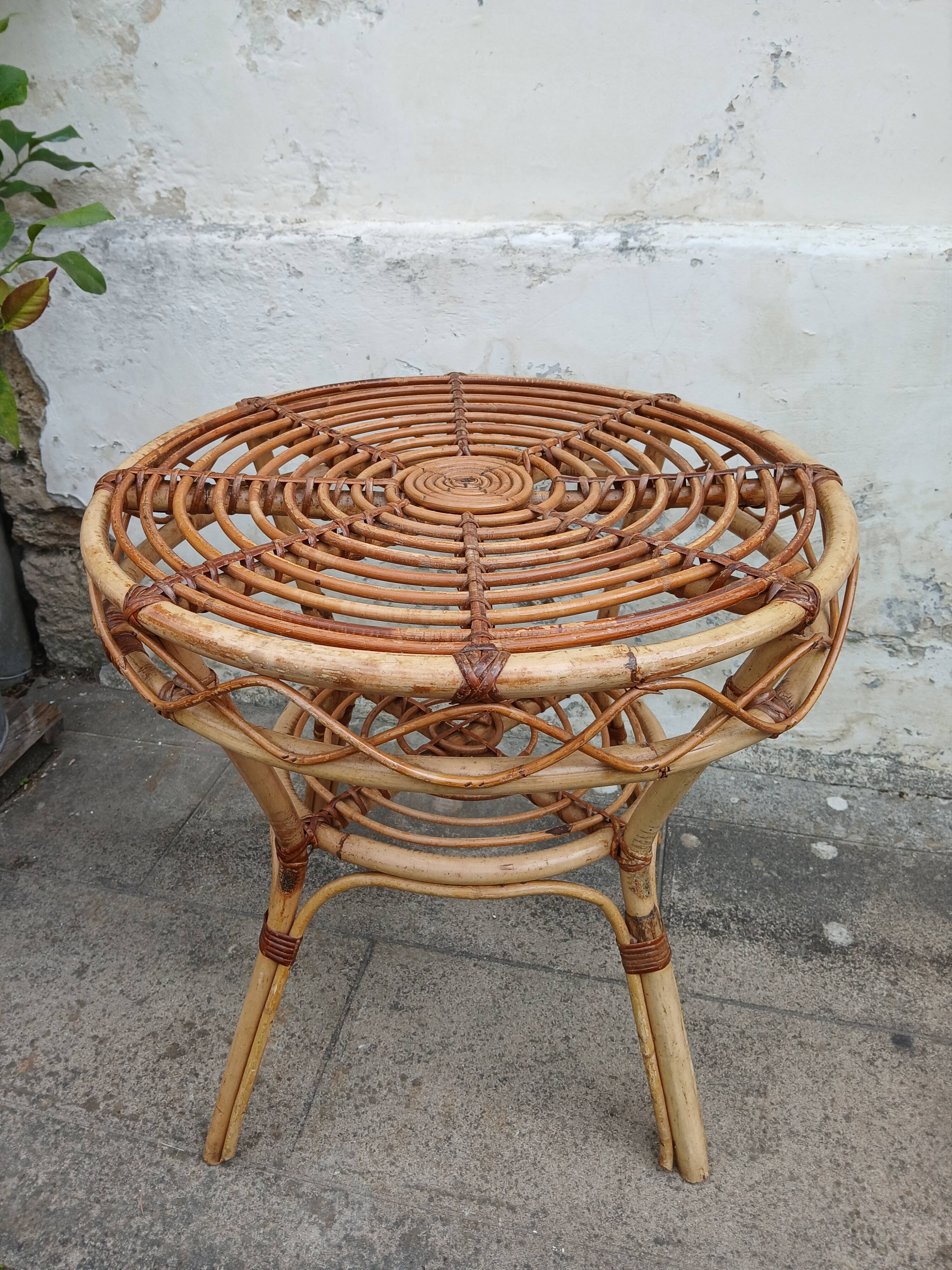 Vintage rattan coffee table