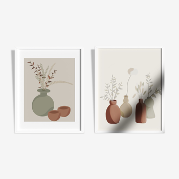 Composition of 2 posters "Ceramics and dried flowers" by Noums Atelier