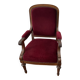 Voltaire armchair in solid oak and velvet