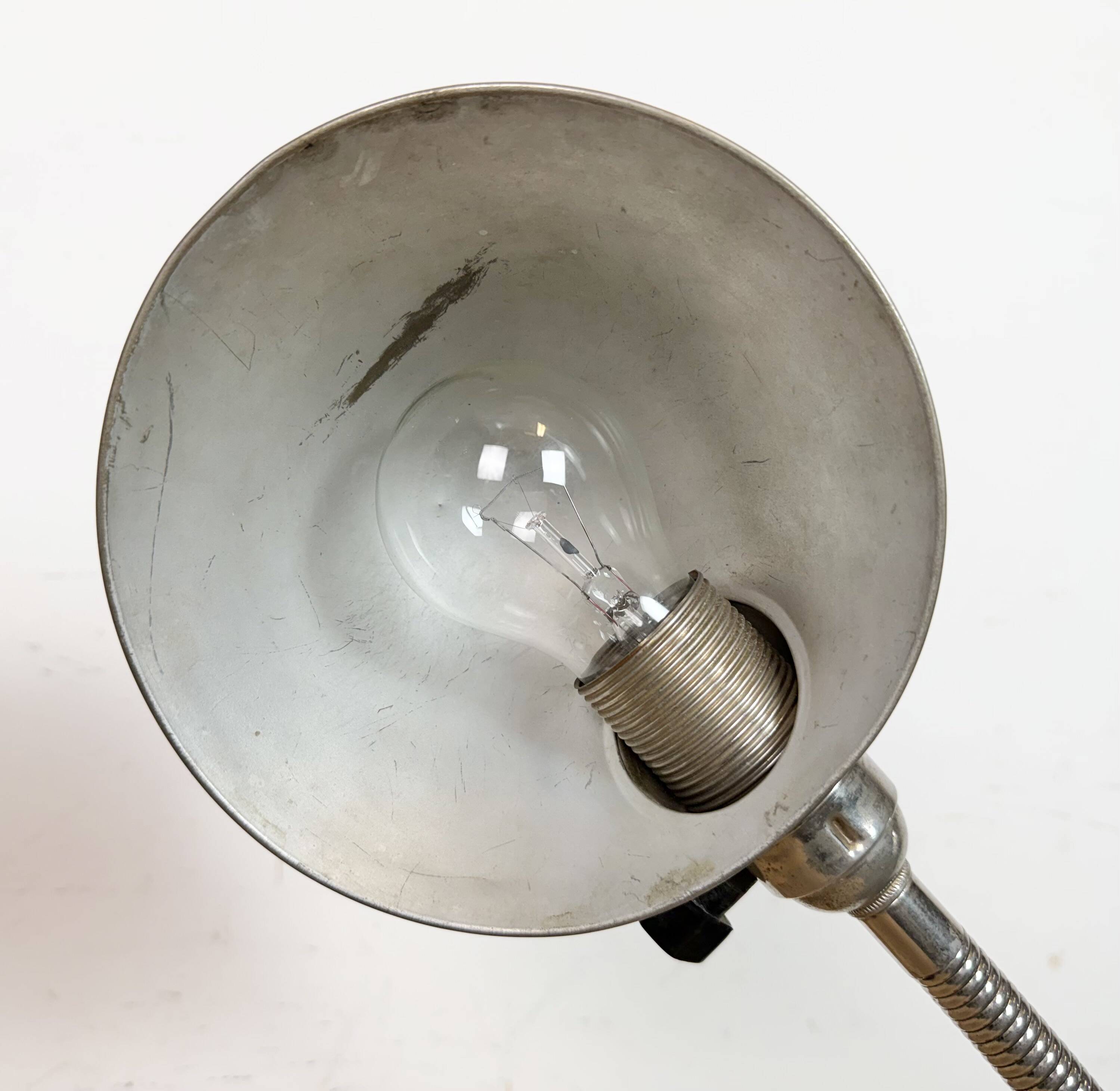 Vintage Industrial Chrome Gooseneck Table Lamp, 1950s