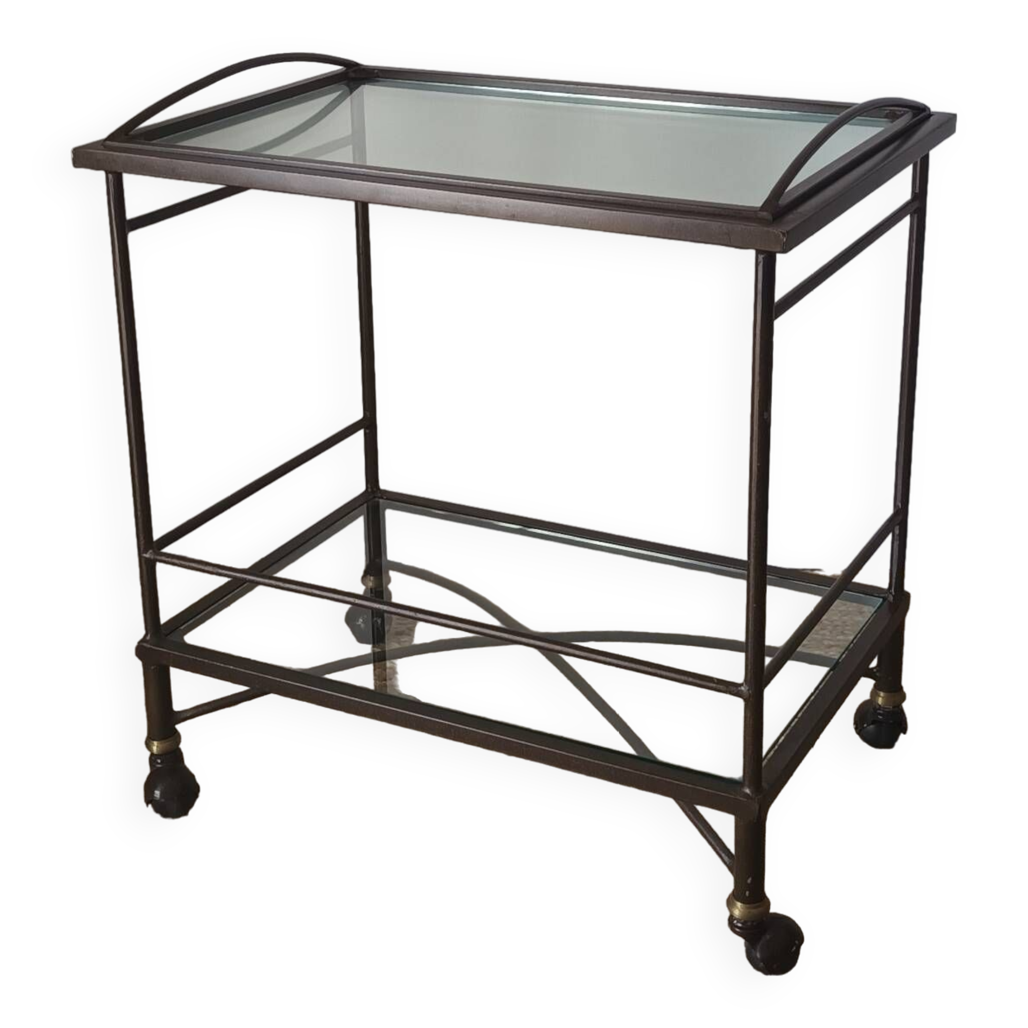 Vintage metal and glass server