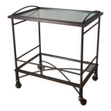 Vintage metal and glass server