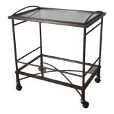 Vintage metal and glass server