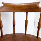 Elm armchair with curved back