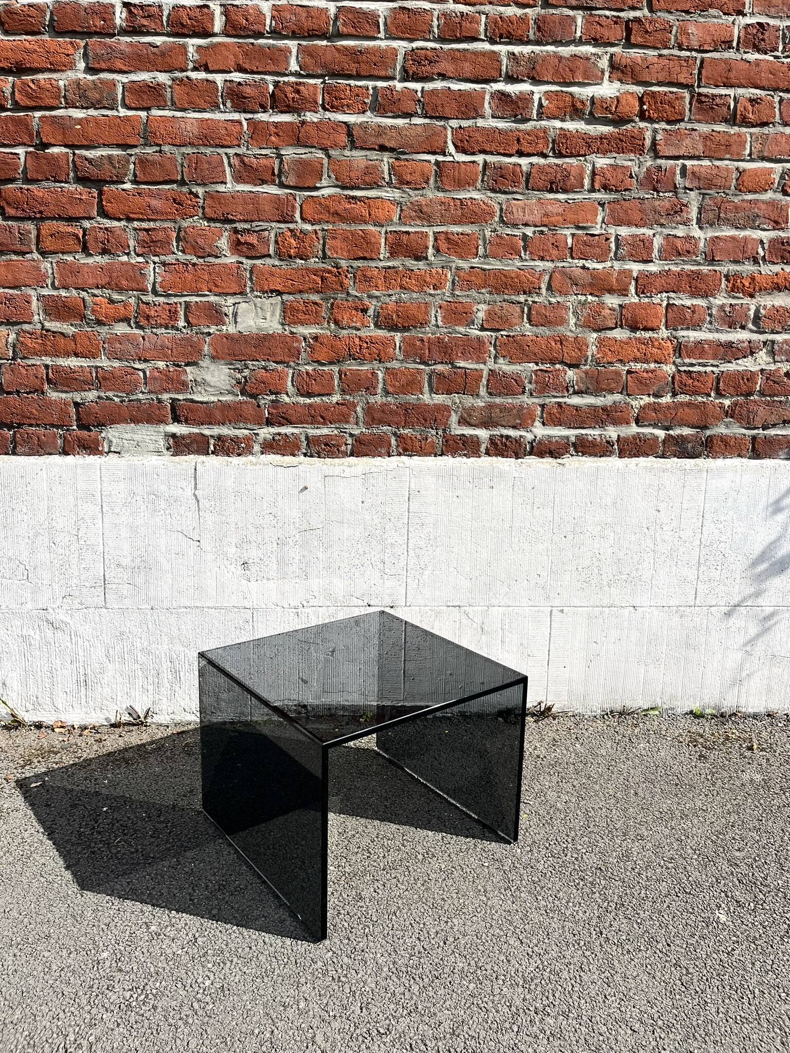Table basse verre fumé, design Rolf Benz (Made in Germany)