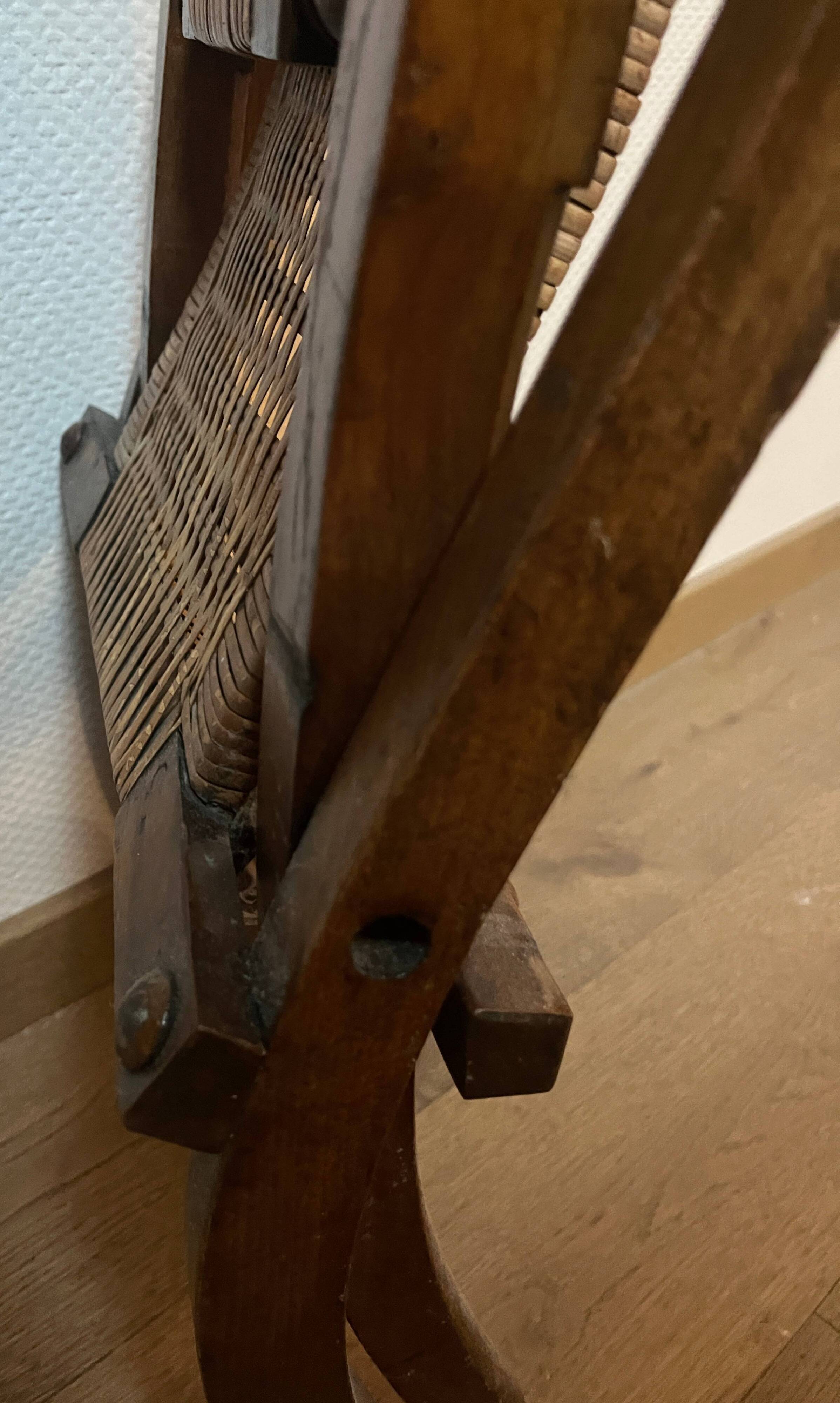 Victorian folding chair 19th century Gothic caning Art & Craft