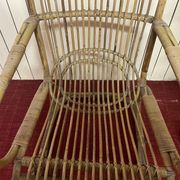 Pair of vintage rattan armchairs, Italy 1950