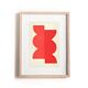 Collection de 4 peintures abstraites rouges sur papier signées Eawy