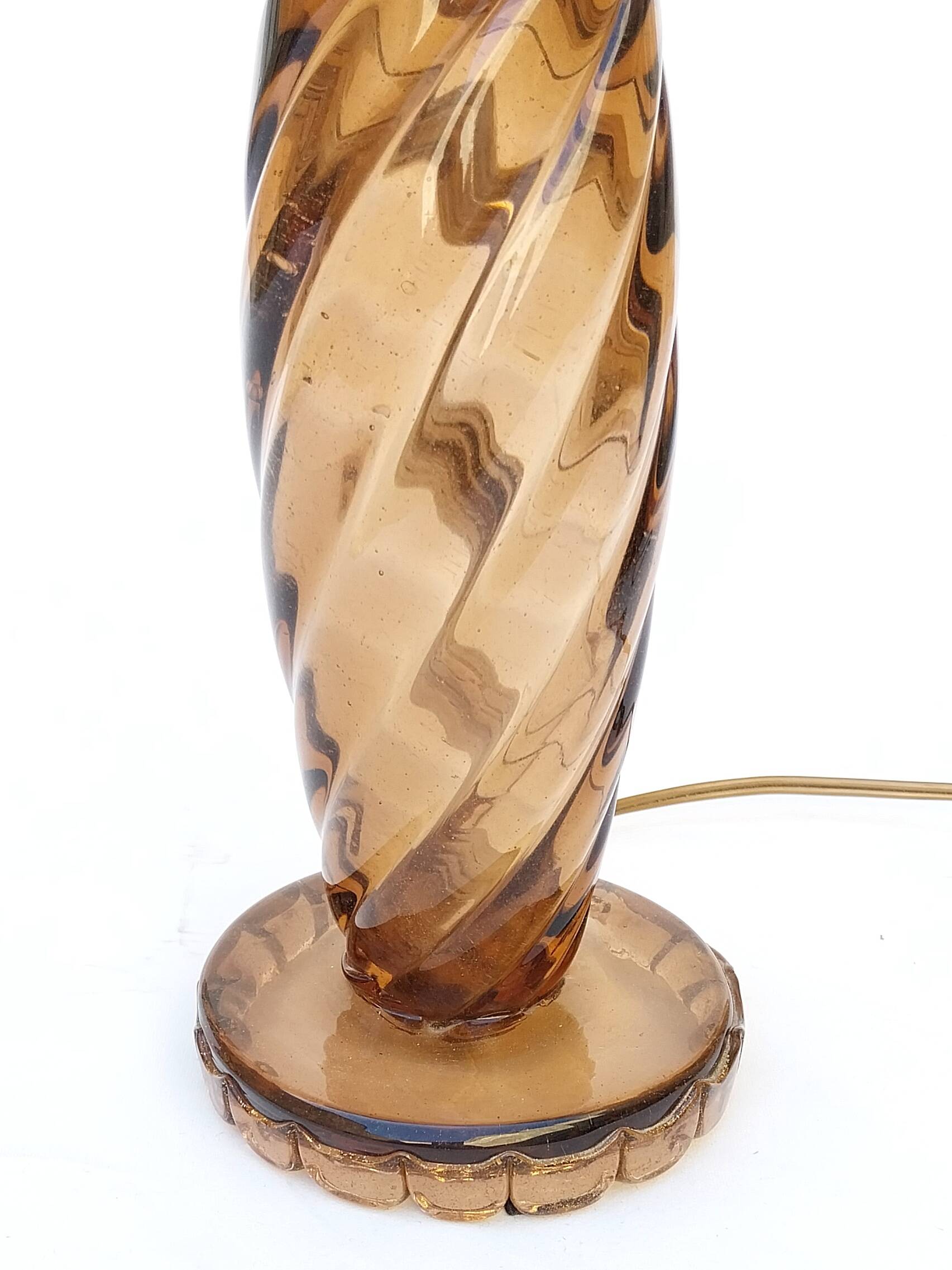 Murano glass lamp with gold glitter