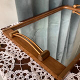 Metal, wood and mirror top